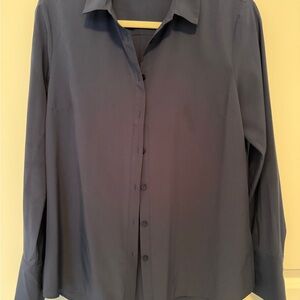 Women’s RW&Co Navy Blue Women’s Button Down Sz M